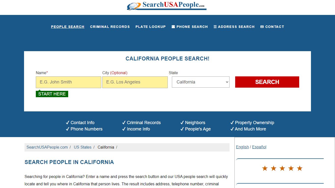 California People Search | SearchUSAPeople